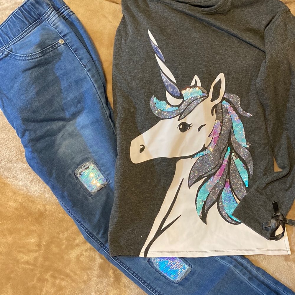 Sold! Justice girls Unicorn outfit